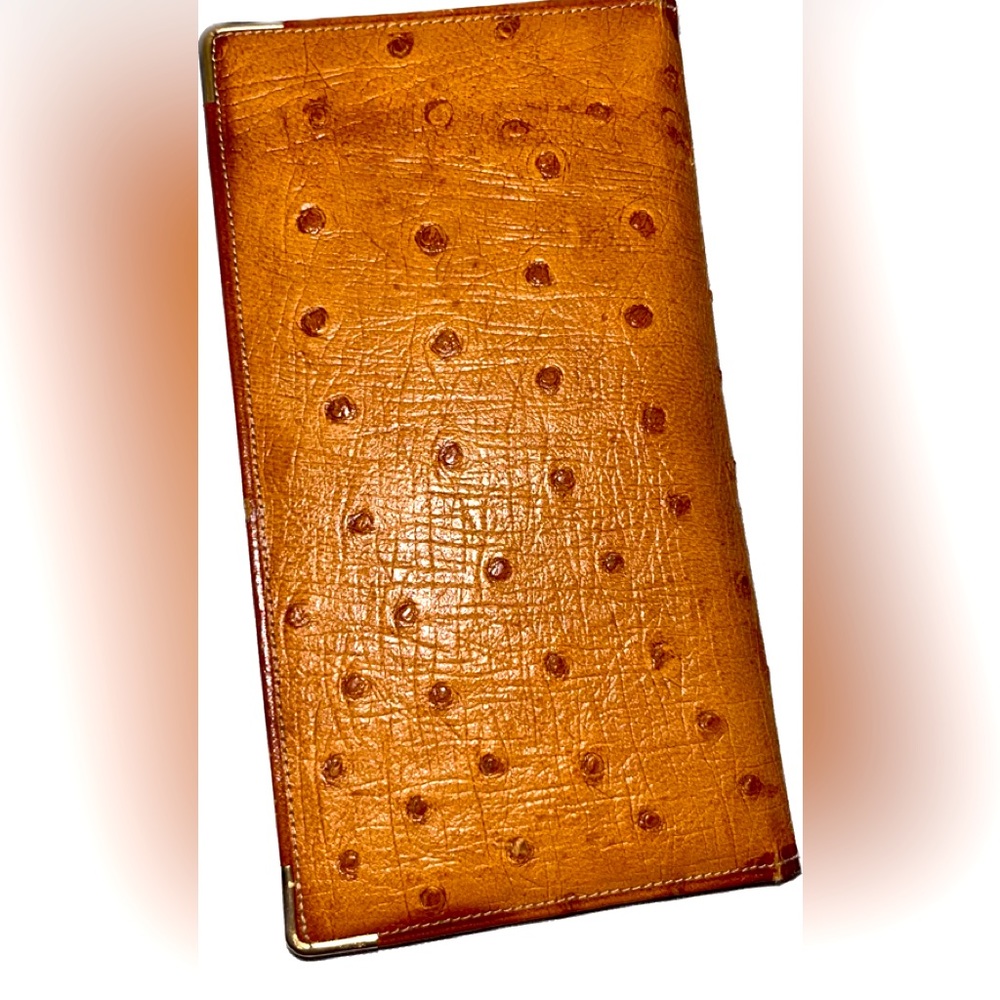 Lonard Condon Real ostrich wallet with two insert for stamps ands cards